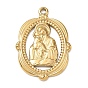 Religion 304 Stainless Steel Pendants, Rectangle with Virgin Mary & Baby Jesus Charms