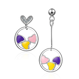  Romantic and Elegant Heart-shaped Asymmetric Earrings - Chic and Sophisticated.