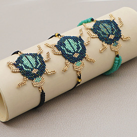 Miyuki Ethnic Style Tassel Jewelry Handmade Beetle Bracelet for Women.