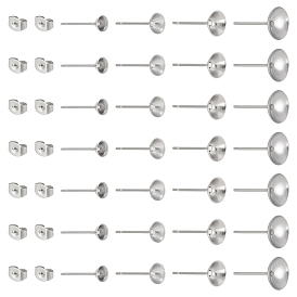 200шт 4 стили 304 фурнитура для сережек из нержавеющей стали, настройки сережек подходят для стразов, с ушными гайками 200 шт.