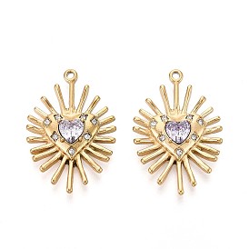 304 микро нержавеющей стали прокладывать Цирконом подвески, сердце