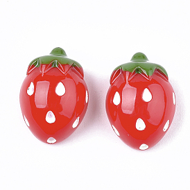 Opaque Resin Fruit Decoden Cabochons, Strawberry