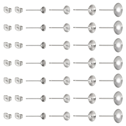 200шт 4 стили 304 фурнитура для сережек из нержавеющей стали, настройки сережек подходят для стразов, с ушными гайками 200 шт.