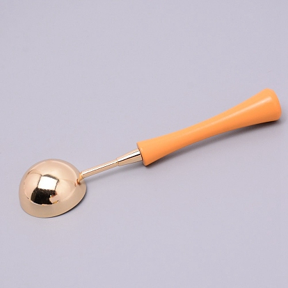 Brass Wax Sticks Melting Spoon, with Wood Handle