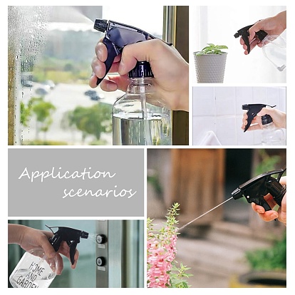 BENECREAT 250ml Empty Plastic Spray Bottles with Black Trigger Sprayers Clear Trigger Sprayer Bottle with Adjustable Nozzle for Cleaning Gardening Plant Hair Salon