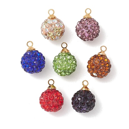 Подвески из глины, украшенные стразами, круглые подвески