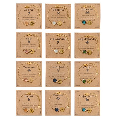 Созвездия сплава горный хрусталь звенья браслеты для девочек женщин, золотые