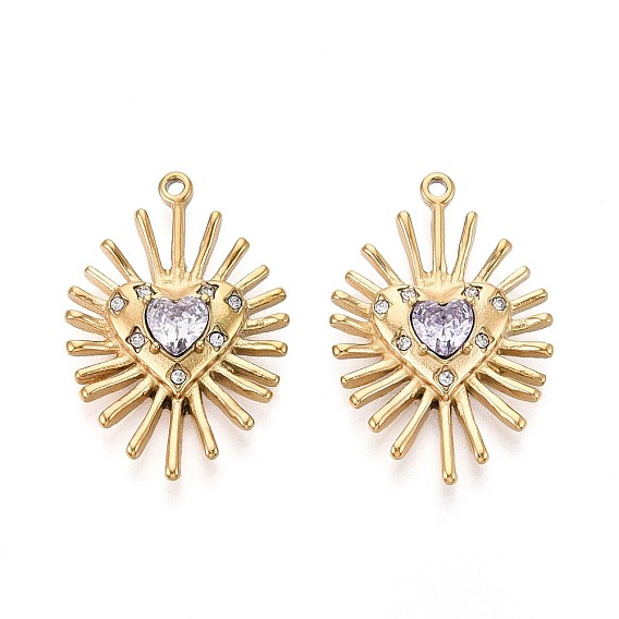 304 микро нержавеющей стали прокладывать Цирконом подвески, сердце