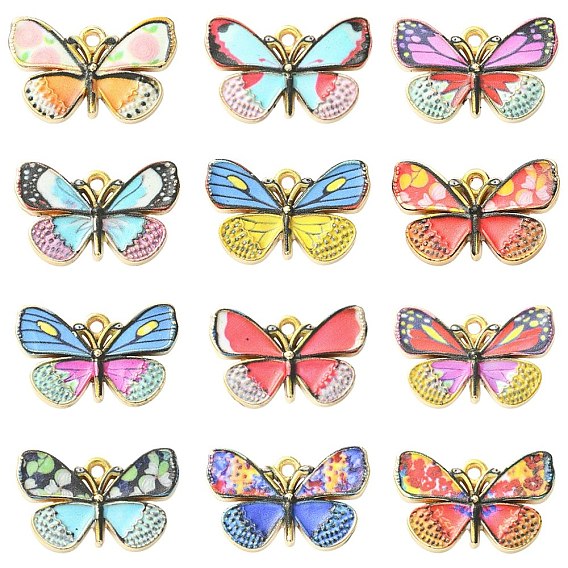 Colgantes de la aleación del esmalte, encantos de la mariposa, Platino
