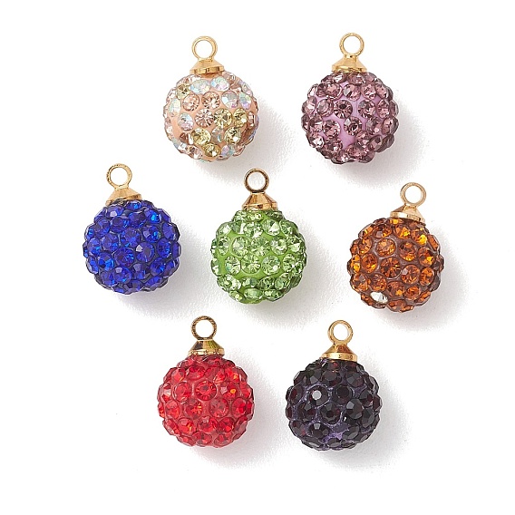 Подвески из глины, украшенные стразами, круглые подвески