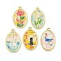 Подвески из сплава , с эмалью, овальные