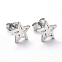 304 Stainless Steel Stud Earrings, Hypoallergenic Earrings, Star