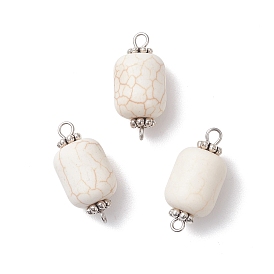 Подвески-соединители из синтетической бирюзы, с 304 двойными петлями из нержавеющей стали, белые