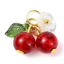 Стеклянные подвески, с кольцами из смолы и глодена