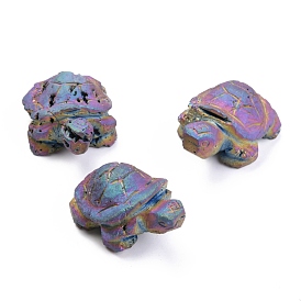Гальванизированный натуральный druzy агат бисер, Украшения для дома из драгоценных камней, нет отверстий / незавершенного, черепаха