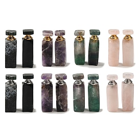 Natural Gemstone Dropper Perfume Bottles, with 304 Stainless Steel Findings, SPA Aromatherapy Essemtial Oil Empty Bottle