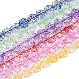 Transparentes cuentas de vidrio craquelado hebras, octágono, teñido y con corazón, facetados