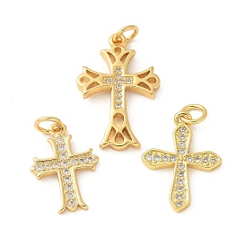 Латунные микро проложить кубического циркония подвески, без кадмия, без никеля и без свинца, крест прелести, с целью перехода в кольце