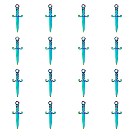 16 шт. ионное покрытие (ip) 201 подвески из нержавеющей стали, меч