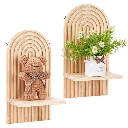 Wood Wall Storage Rack, Wall Shelf, Arch