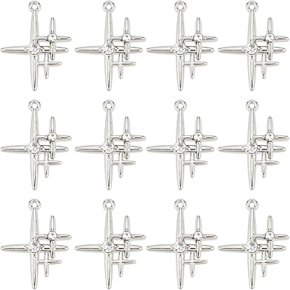 30 подвески из сплава шт., из прозрачного стекла, без кадмия и без свинца, звезды прелести