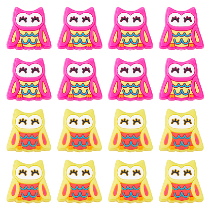 16 шт 2 цвета совы пищевые экологически чистые силиконовые фокусные бусины