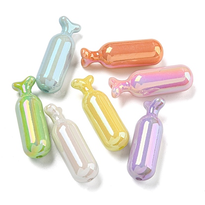 UV Plating Acrylic Beads, Iridescent, Guided Missile Shape