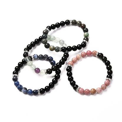 Energy Power Natural Mixed Gemstone Stretch Bracelet for Girl Women, Anti Depression and Anxiety Relief Items Gifts