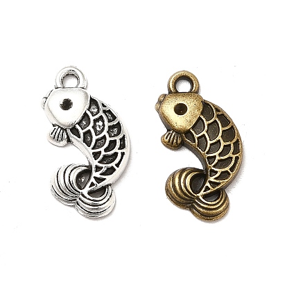 Tibetan Style Alloy Fish Pendants, Fancy Carp Charms
