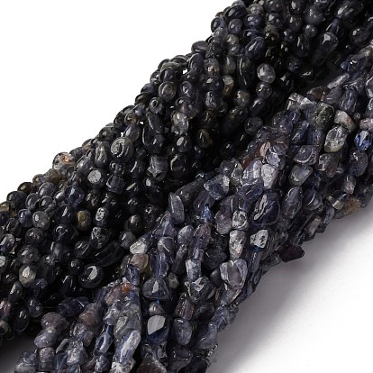 Нити из натурального иолита / кордиерита / дихроита, самородки