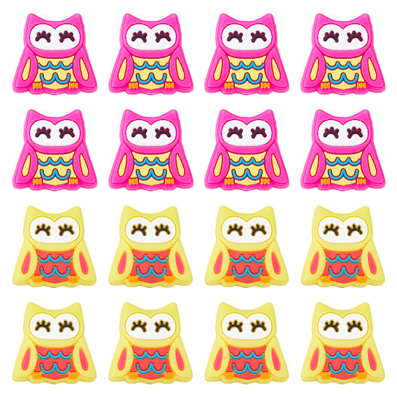 16 шт 2 цвета совы пищевые экологически чистые силиконовые фокусные бусины