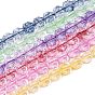 Transparentes craquements perles de verre brins, octogone, teint et cœur, facette