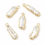 Baroque Natural Keshi Pearl Pendants, Nuggets Charms, with Brass Loops