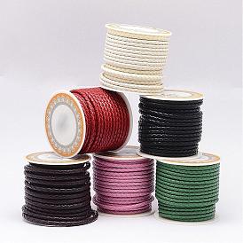 Braided Cowhide Leather Cord, Leather Rope String for Bracelets