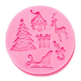 Christmas Theme Fondant Molds, Food Grade Silicone Molds, For DIY Cake Decoration, Chocolate, Candy, UV Resin & Epoxy Resin Craft Making, Mixed Shapes