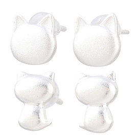 925 стерлингового серебра серьги стержня, форма кошки