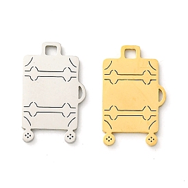201 Stainless Steel Pendants, Laser Cut, Suitcase Charm