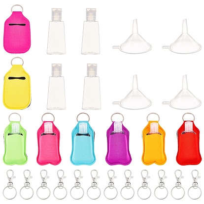 Fabrication de porte-clés bricolage, avec porte-clés désinfectant pour les mains, fermoirs pivotants en alliage, bouteilles rechargeables en plastique transparent pour animaux de compagnie