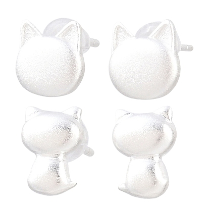 925 стерлингового серебра серьги стержня, форма кошки