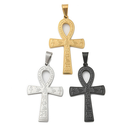 304 подвески из нержавеющей стали, анкх крест очарование, вакуумное покрытие pvd