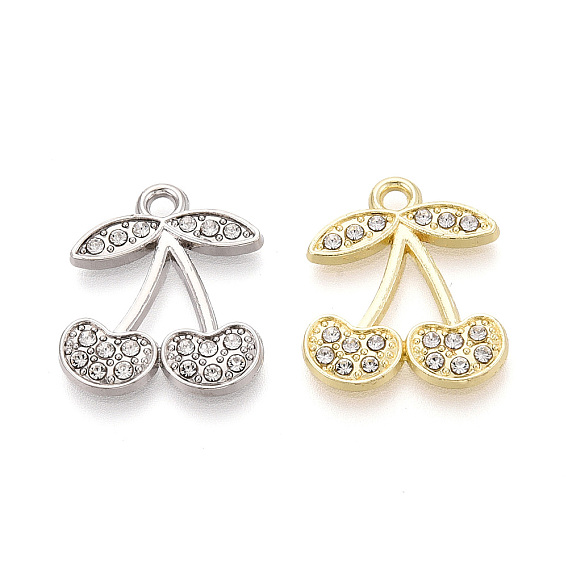 Подвески из сплава и страза, черри прелести