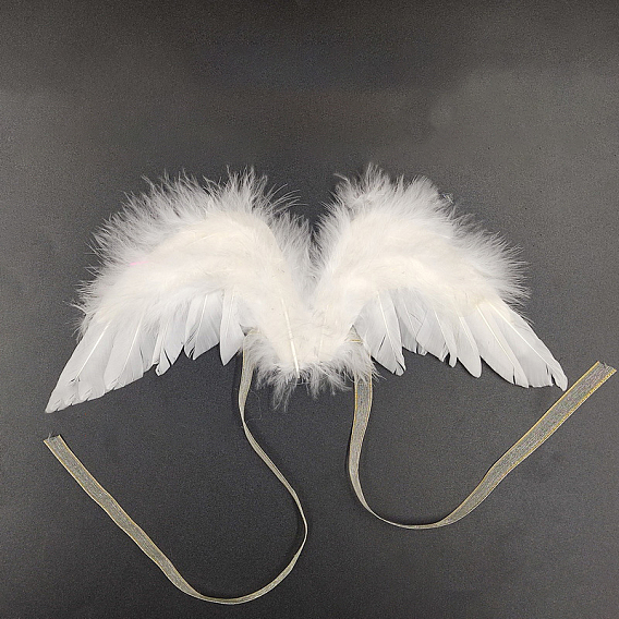 Mini Doll Angel Wing Feather, with Rope, for DIY Moppet Making Kids Photography Props Decorations Accessories