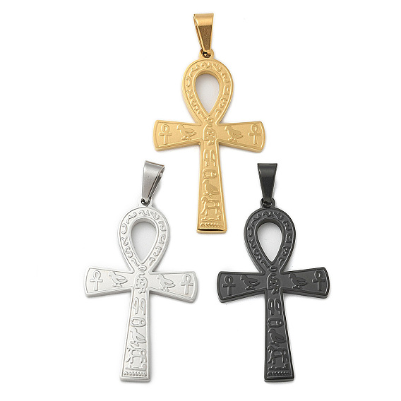 304 подвески из нержавеющей стали, анкх крест очарование, вакуумное покрытие pvd