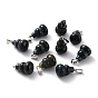 Gemstone Pendants, with Brass Loops and Snap on Bails, Long-Lasting Plated, Platinum, Gourd/Calabash