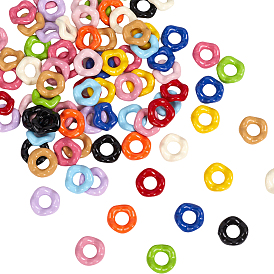 200Pcs 2 Styles Opaque Acrylic European Beads Beads, Large Hole Beads, Wave
