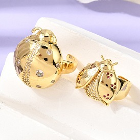 Открытые кольца манжеты из латуни с микропаве и кубическим цирконием, коровка, стойки покрытие, долговечный, реальный 18 k позолоченный, без кадмия и без свинца