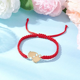 День матери 201 браслеты из нержавеющей стали, плетеные браслеты из нейлонового шнура для женщин, маленькие ножки