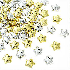 60 шт. 2 цвета гальванопокрытие непрозрачные акриловые шарики, звезда