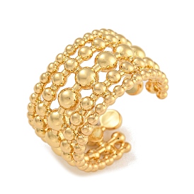 Brass Cuff Rings, with Beads, Multi-layer Wide Band Rings for Women