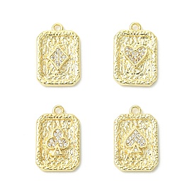 8 шт 4 стили латунные подвески из микропаве с фианитом, прелести игральных карт